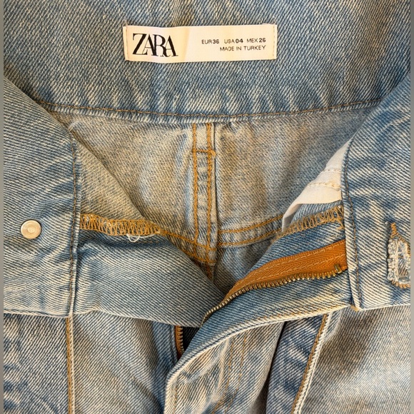 NWT Zara Women's High Rise Light Blue Denim Shorts - Picture 9 of 11